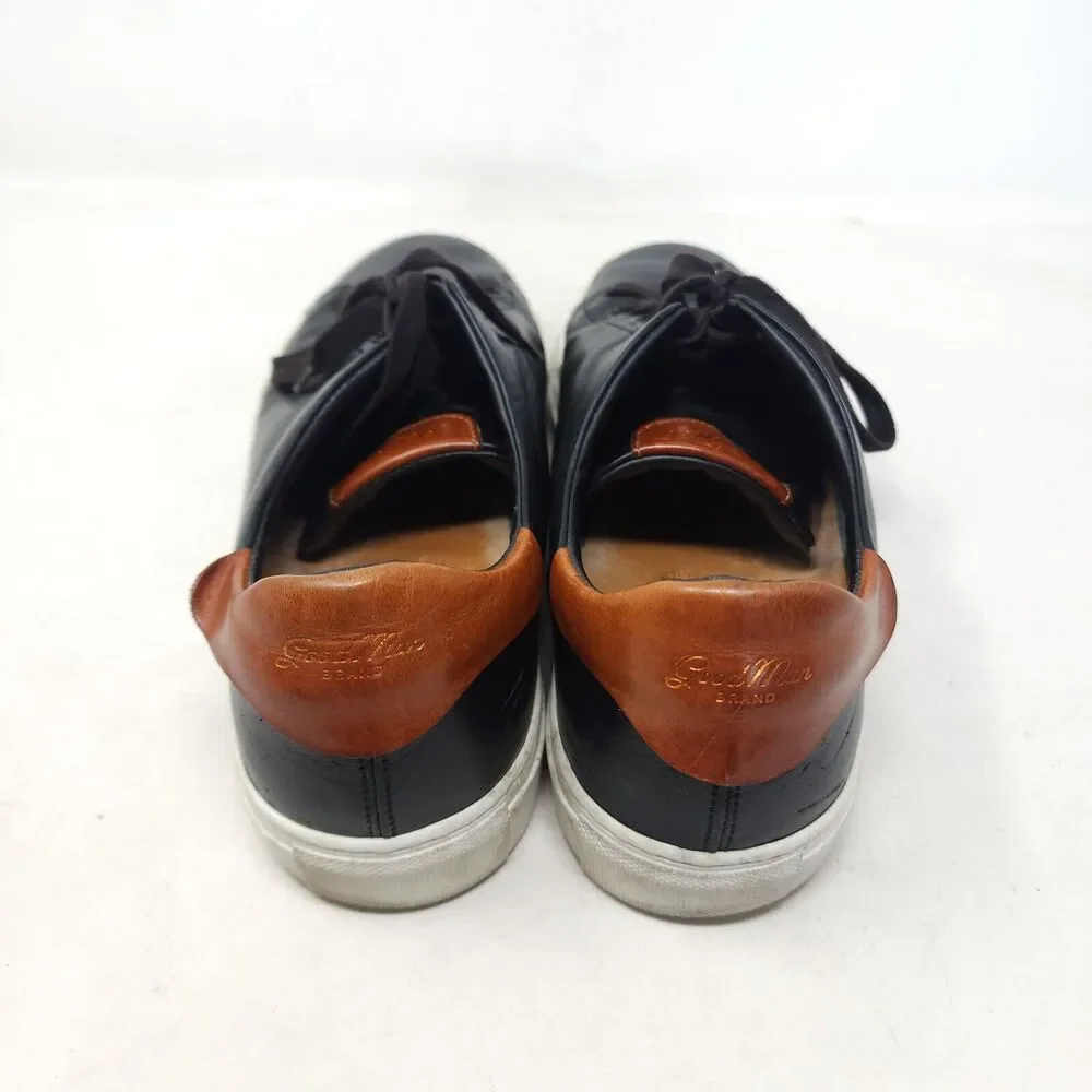 Good Man Brand Mens Sneakers Legend Black Leather Shoes Russell Wilson Italy 12 - Picture 3 of 11